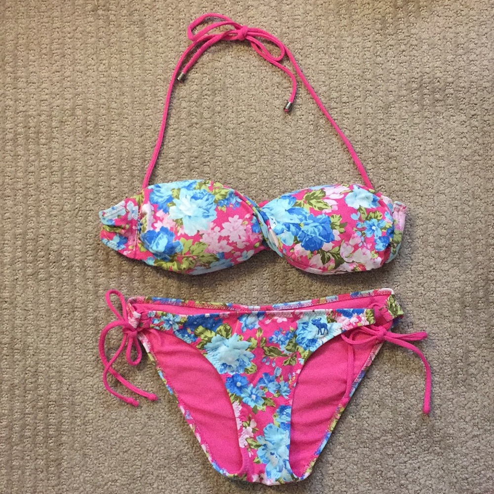 A&F Pink Floral Swim Set (S)